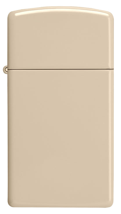 Vooraanzicht Zippo aansteker Slim Flat Sand basismodel