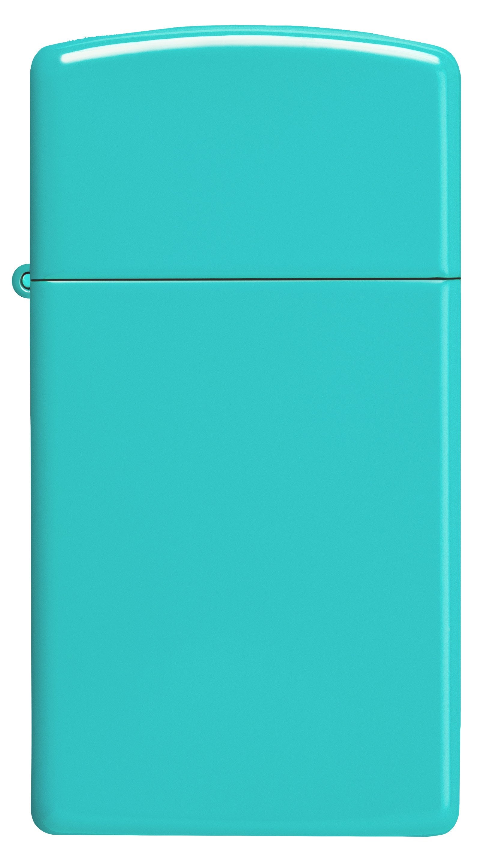 Vooraanzicht Zippo Aansteker Slim Flat Turquoise Basis Model