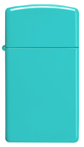 Vooraanzicht Zippo Aansteker Slim Flat Turquoise Basis Model