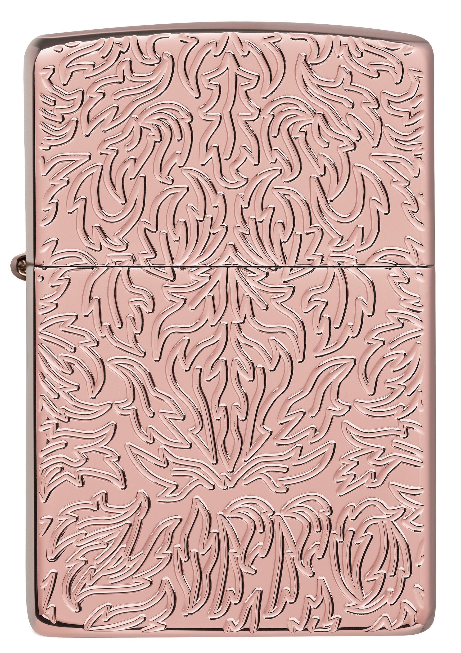Vooraanzicht Zippo Aansteker Armor Rose Goud met Diepe Vlam Gravure Alleen online