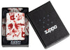 Zippo Feuerzeug 540 Grad Design matt weiß mit blutigen Handabdrücken in geöffneter Premiumverpackung