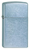 Vooraanzicht Zippo aansteker Slim Street Chrome