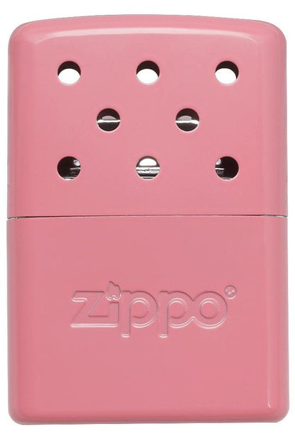 Vooraanzicht Zippo handwarmer metaal roze klein