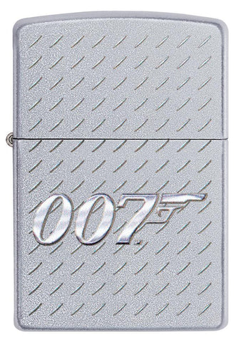 Vooraanzicht Zippo-aansteker James Bond chroom met 007-logo