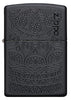 Vooraanzicht Zippo-aansteker zwart met mandalapatroon