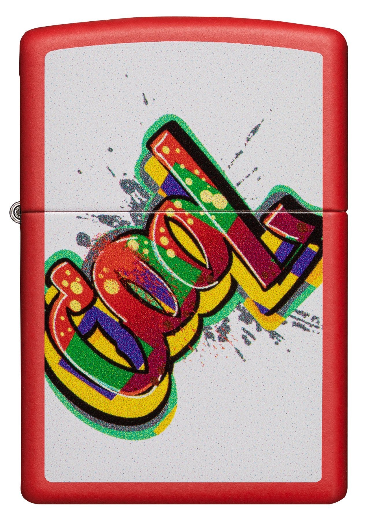 Vooraanzicht  Zippo aansteker met inscriptie Cool kleurrijk