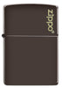 Vooraanzicht Zippo-aansteker bruin mat met Zippo-logo