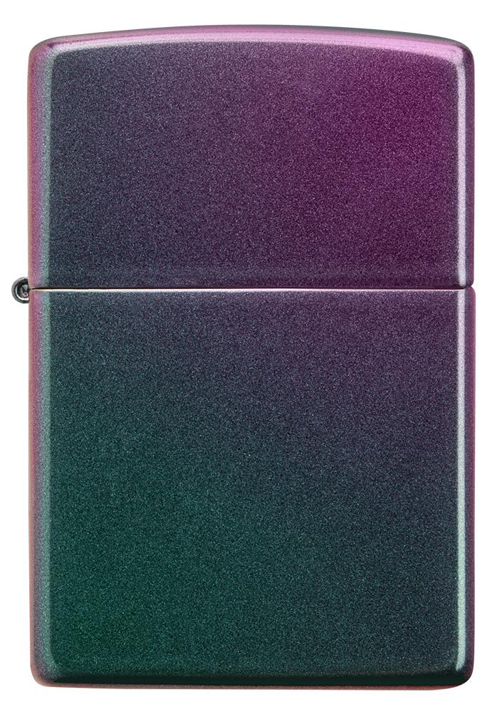 Vooraanzicht Zippo-aansteker paars groen