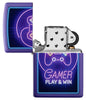 Zippo-aansteker paars met controller en het opschrift Play & Win open