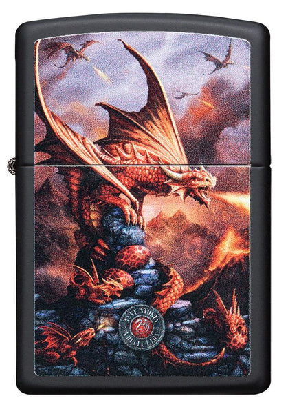Vooraanzicht Zippo-aansteker drakenaanval