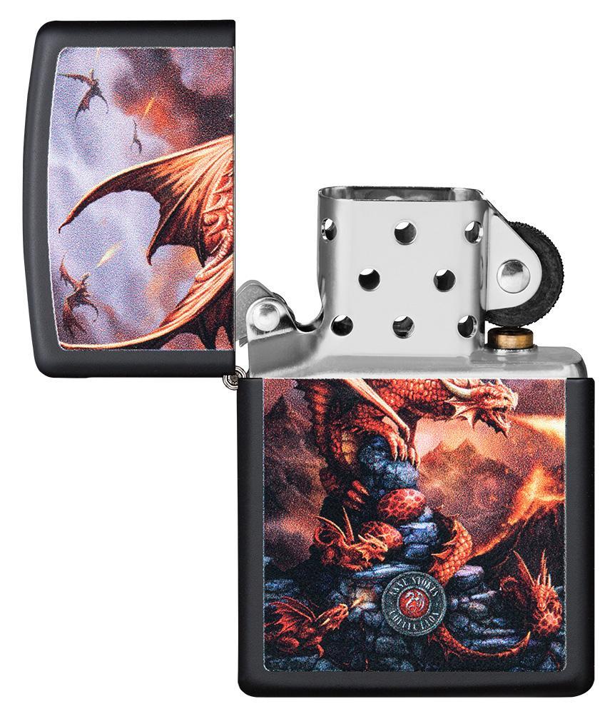 Zippo-aansteker drakenaanval open