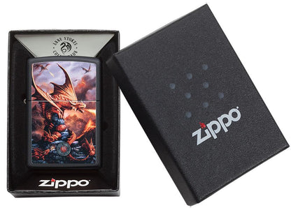 Zippo-aansteker drakenaanval in open doos