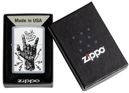 Briquet tempête Zippo Rock Hand Design dans sa boîte cadeau