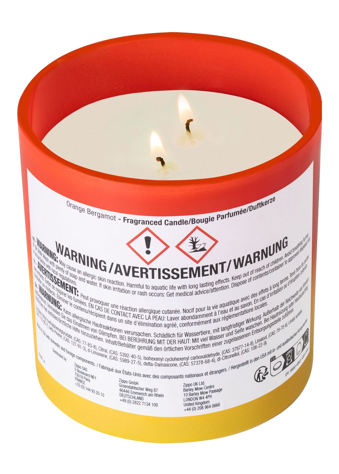 Zippo Odor-Masking Candle Orange Bergamot