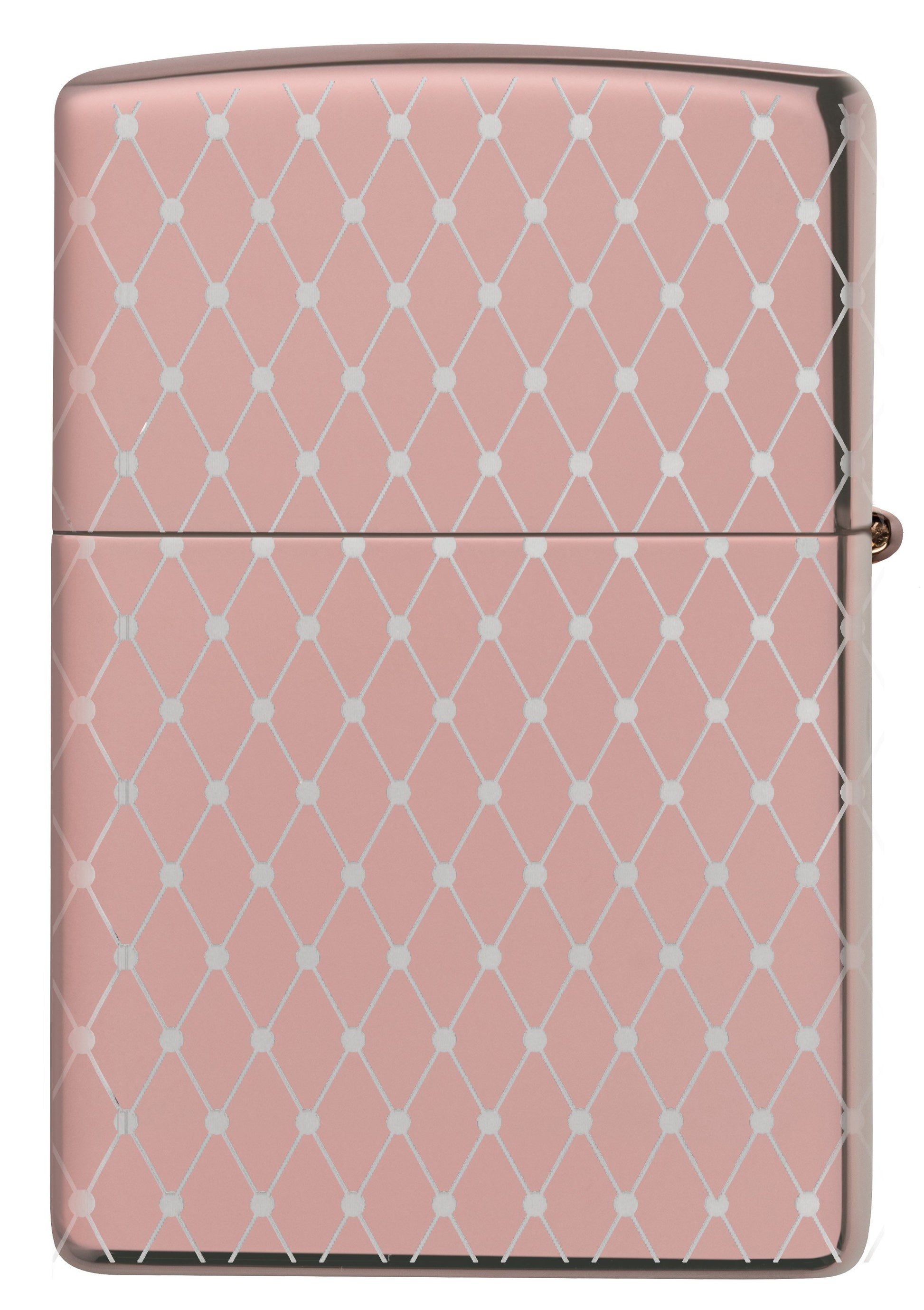 Achteraanzicht Zippo Aansteker 360 Graden Laser Gravure Rose Goud Mesh Ontwerp Online Alleen