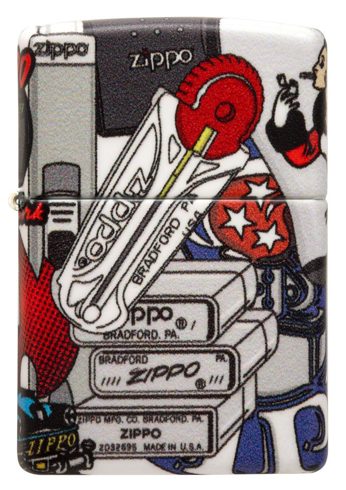 Vooraanzicht Zippo Aansteker Zoekspel met Zippo Stijl