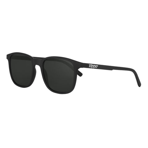 Vooraanzicht 3/4 hoek Zippo Zonnebril Zwarte Lenzen Met Zwart montuur