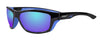 Vooraanzicht 3/4 hoek Zippo Zonnebril Blauwe Lenzen Met Blauw-Zwart montuur